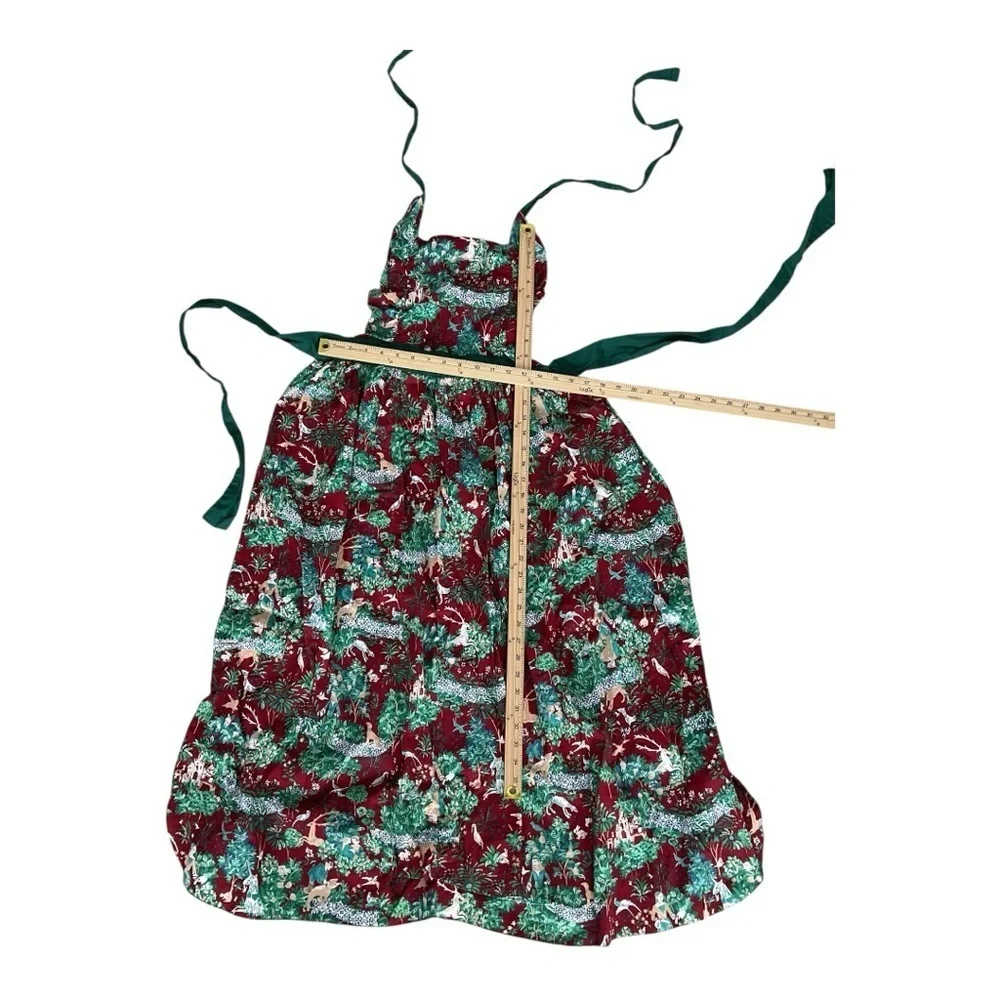 Vintage Christmas Hostess Apron Dress – Full Length Halter 100% Cotton